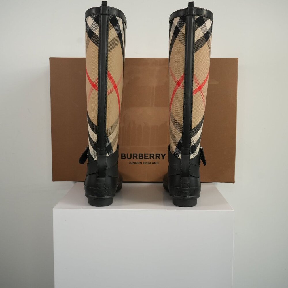 Burberry Simeon Vintage Check Rain Boots Size 37 With Box - Picture 5 of 7
